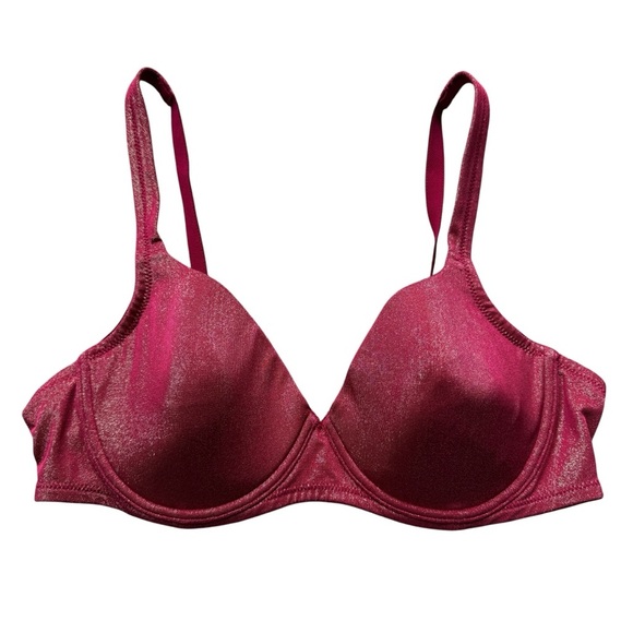 Victoria's Secret T-Shirt Bra 38B Red Metallic Adjustable Straps Supportive - Picture 1 of 5